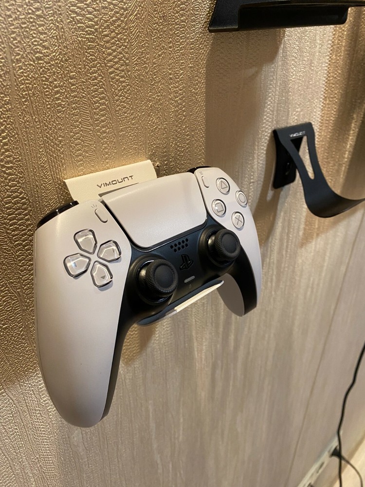 PlayStation 5 PS5 FAT & PRO White Wall Mount + Controllers Mount - ViMount