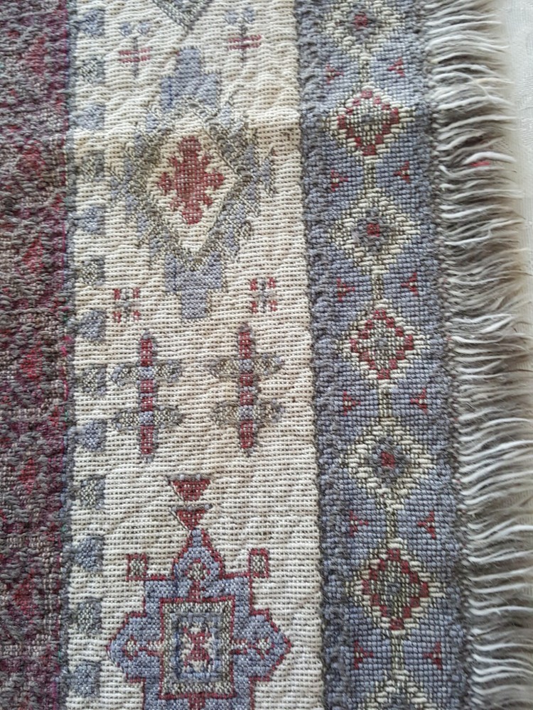 Israeli Table Topper Loomed Cloth- 30" X 14" Rectangle
