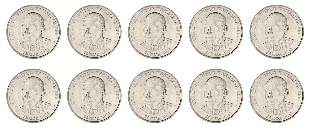 Samoa 10 Sene, 2011, KM #168, Mint X 10 PCS