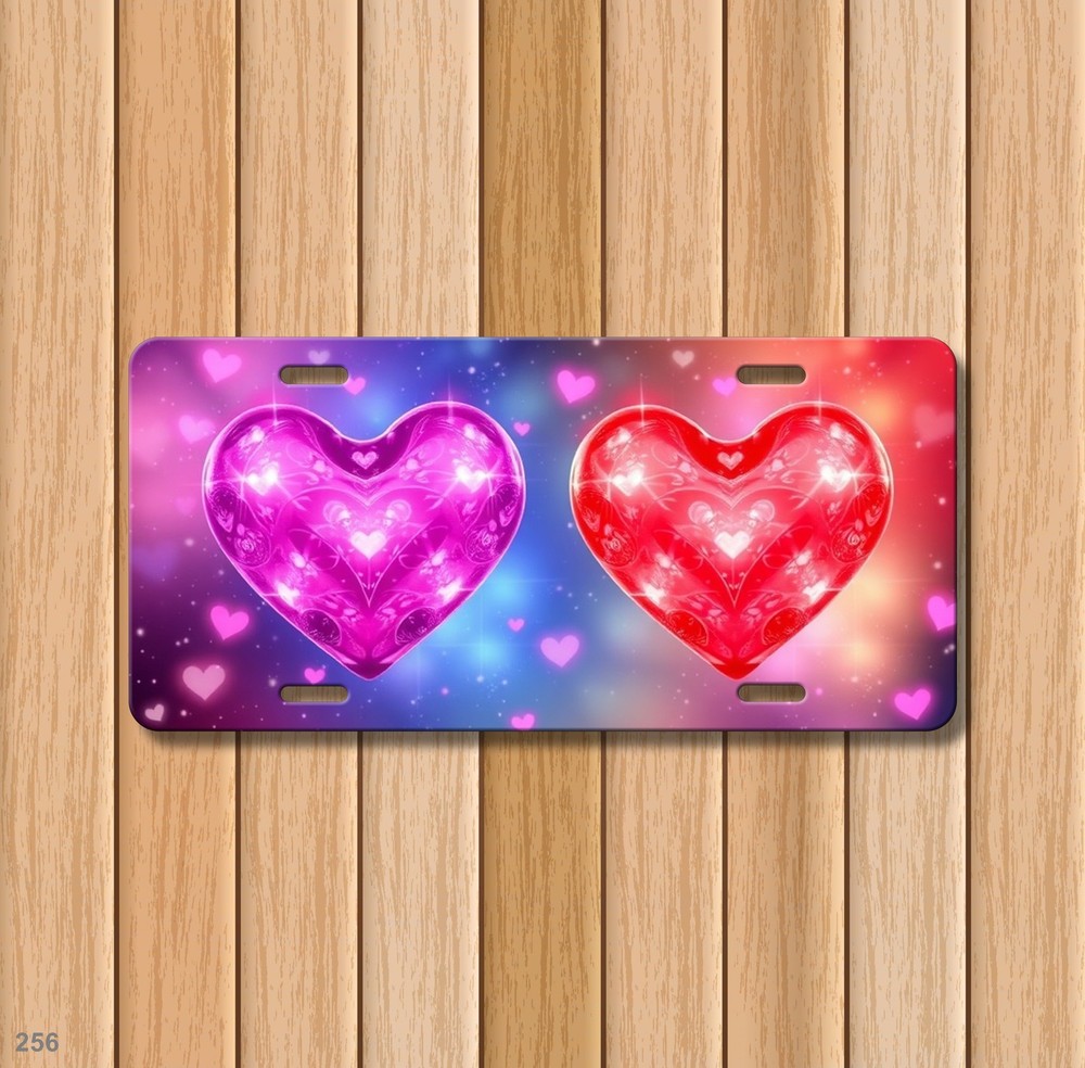 Modern Hearts License Plate Custom Car Tag Unique Gift
