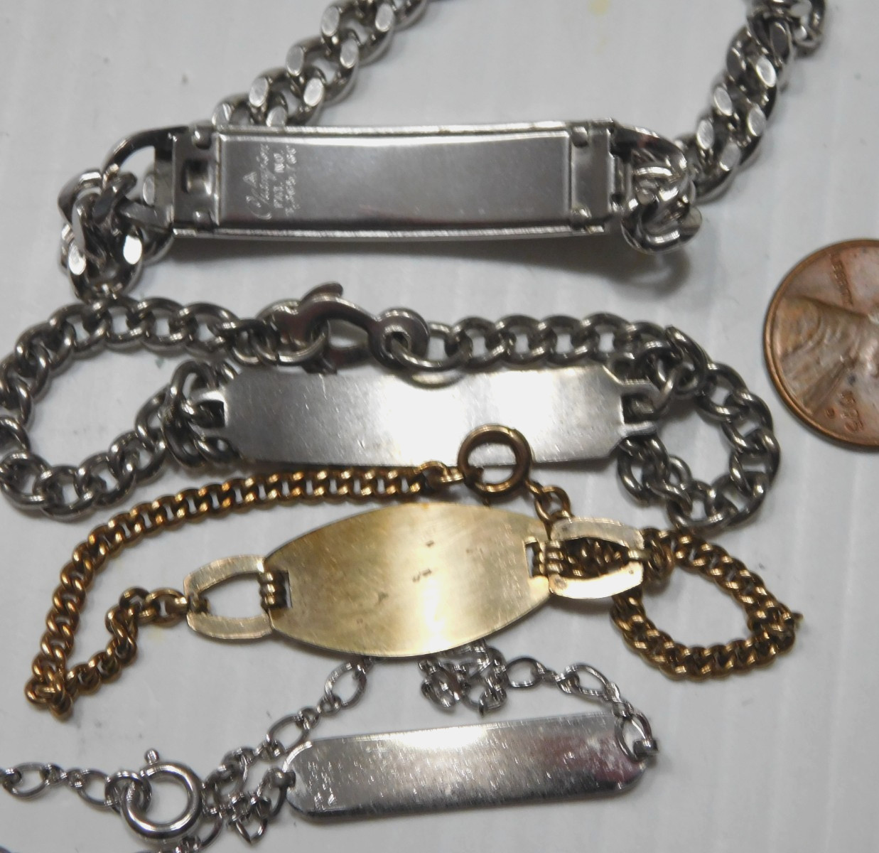 VINTAGE 1940-60's I.D. BRACELETS- CHAMPION, MARY, BARBARA, ETC.