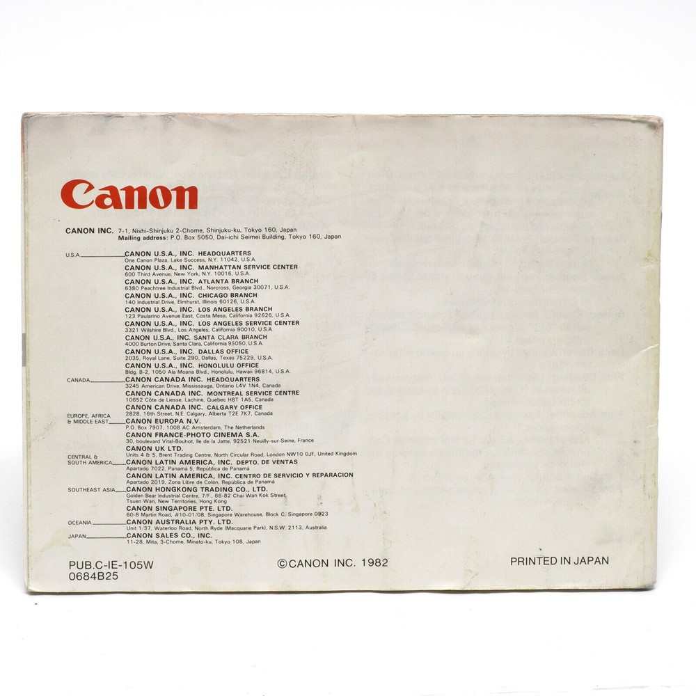 Canon T50 Instructions