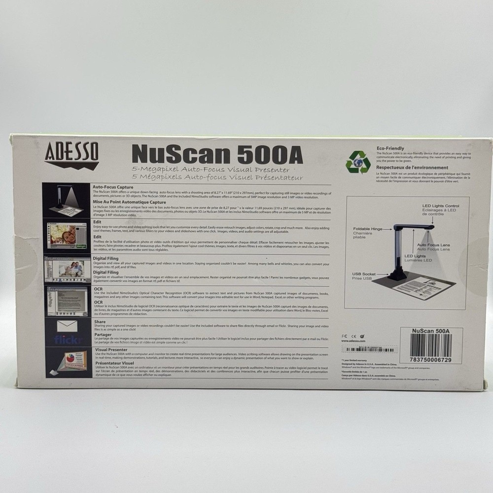 Adesso NuScan 500A Visual Presenter Document Camera Tested Working