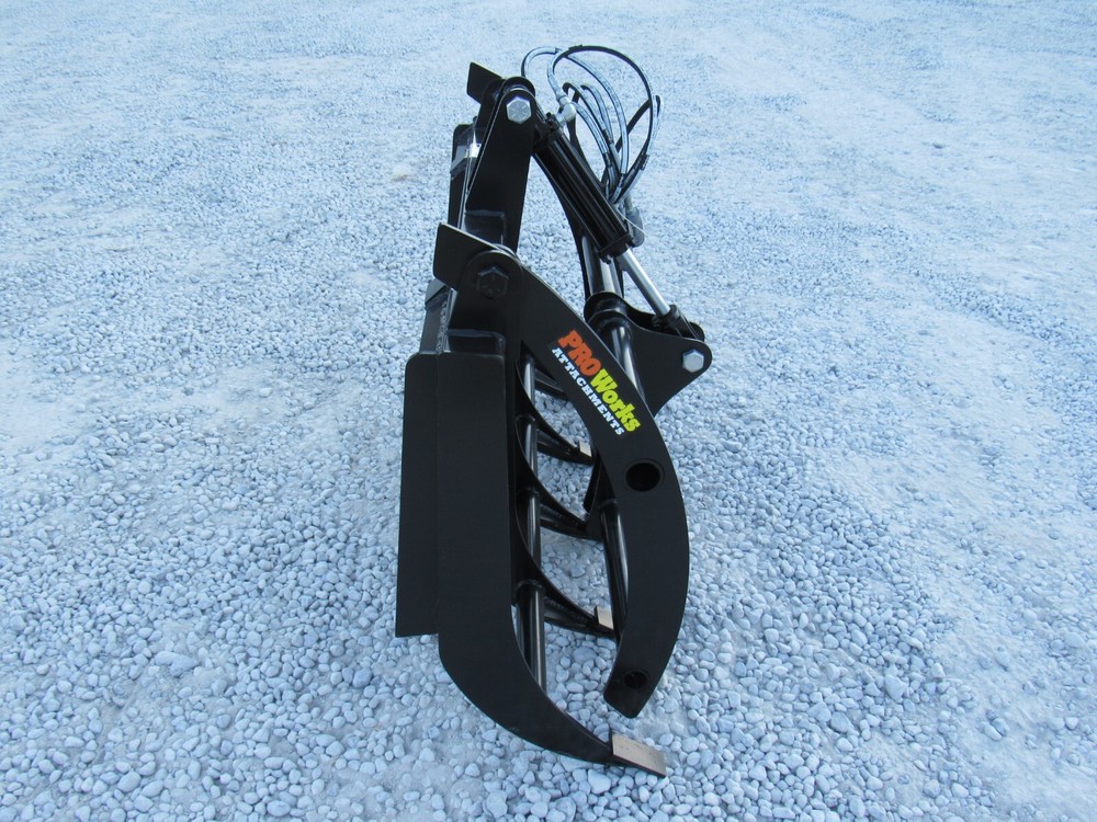 48" Root Rake Clam Grapple and 42" Long Pallet Forks Attachment ComboQuickAttach