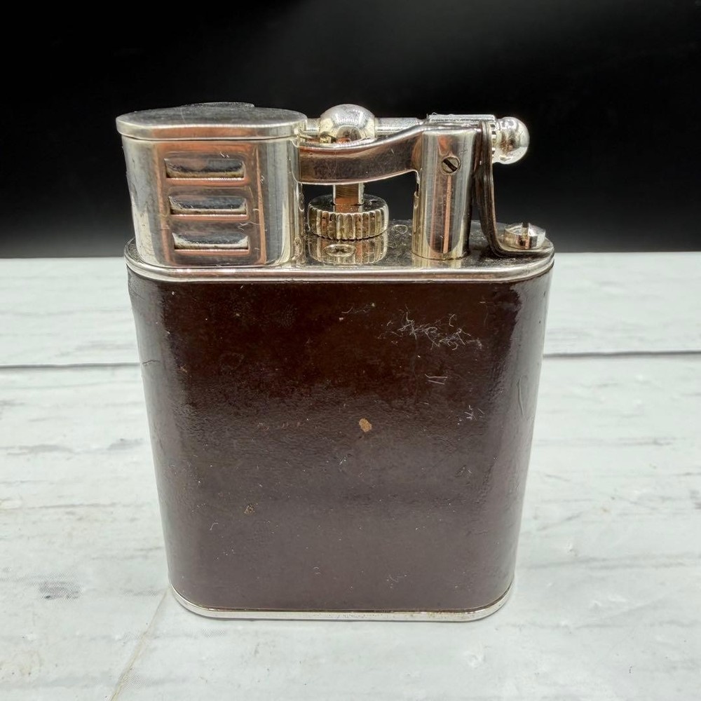 Dunhill Unique Hammer lighter bordeaux silver Vintage Working without Box