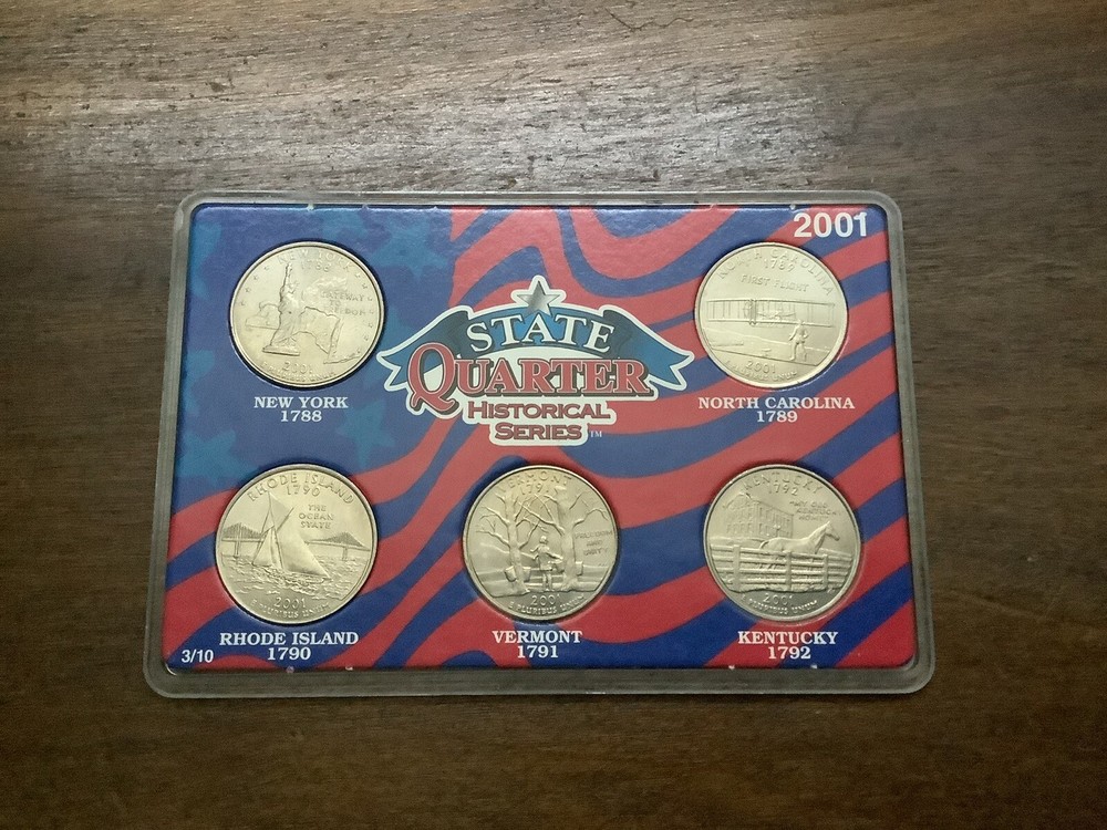 State Quarters Historical Series Case 2001 5 Coins