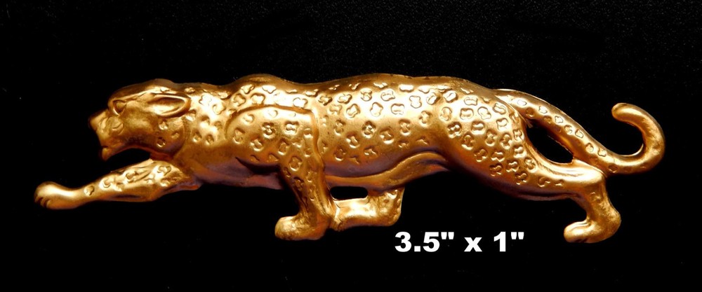 African Leopard/Raw Brass Stampings/ XL (1 Pc.) or Small (pair)