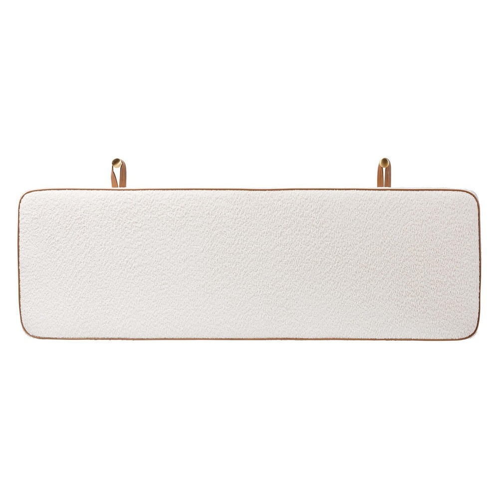 Baxton Studio Belden Boucle Upholstered Wall-Mounted Headboard - Cream - Queen
