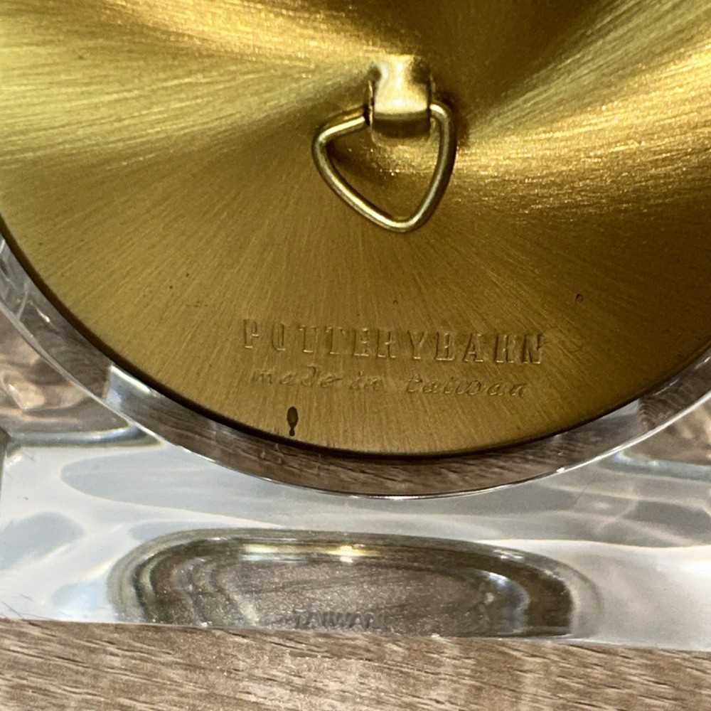 Pottery Barn Dual Clock In Acrylic Tower