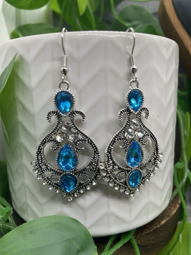 2” Silver-tone Boho Retro Drop Dangle Earring Set New Free Ship B4841