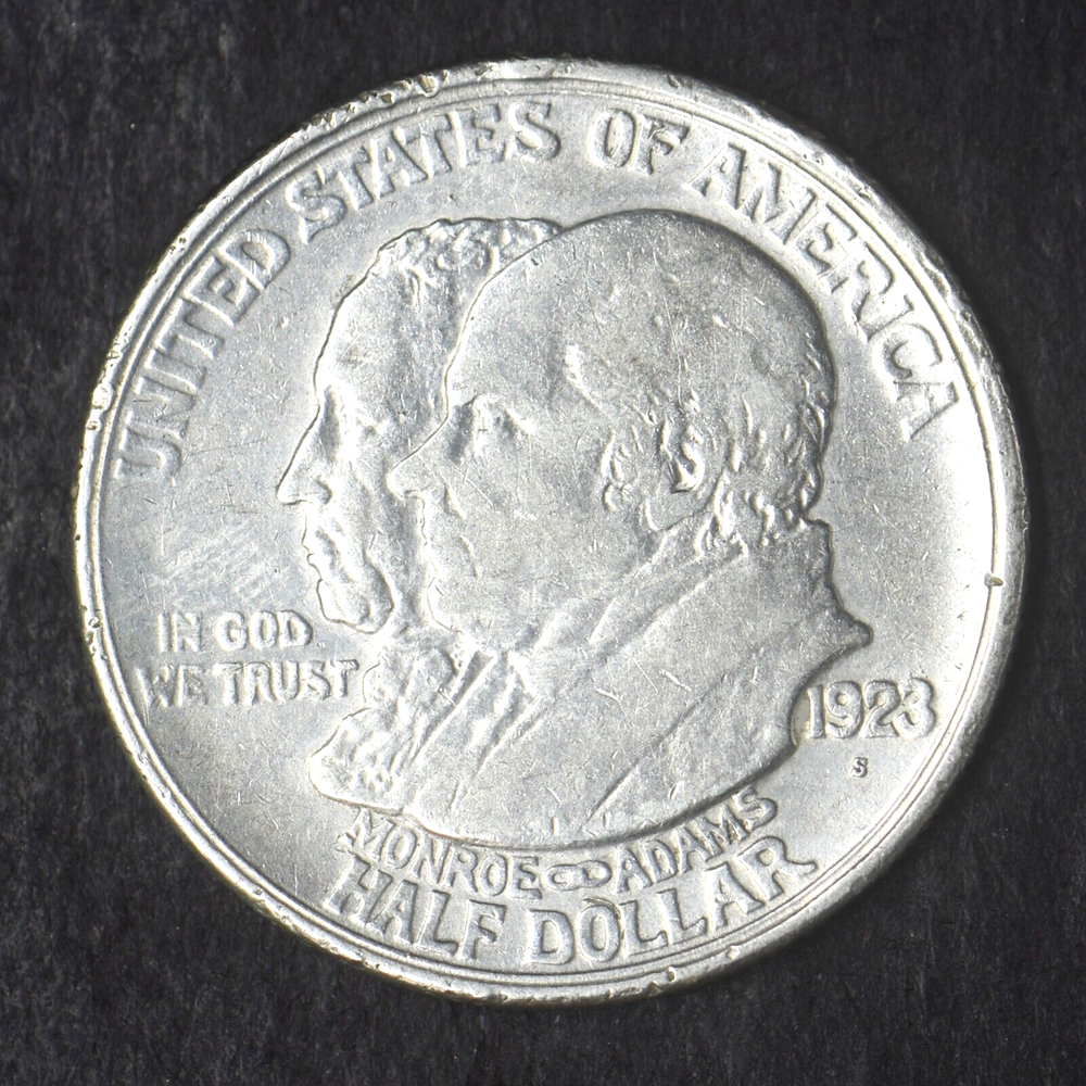 1923-S Monroe Doctrine Centennial Silver Half Dollar .50C - COINGIANTS -