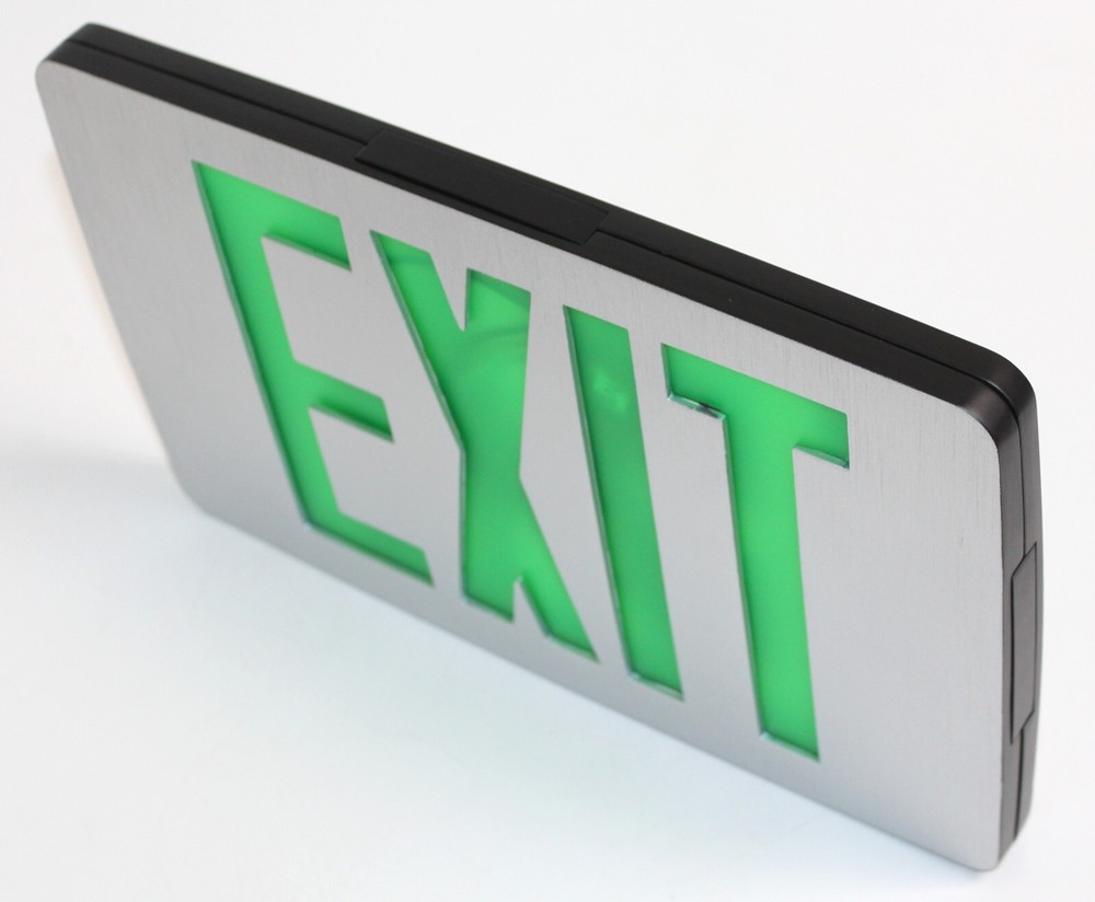 8 Pack Envoy Lighting LED Emergency Exit Sign, Green Letter, Battery Back-up