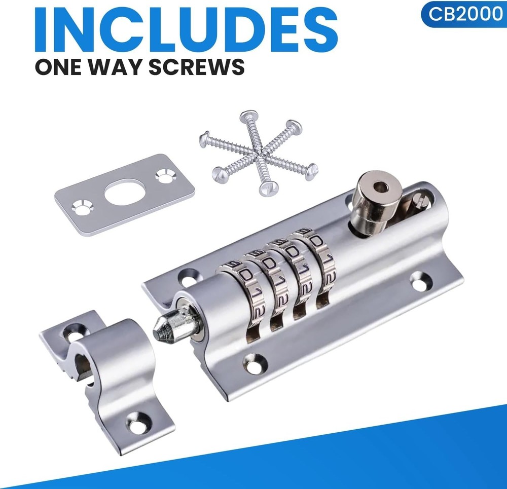 Chrome Finish Combination Latch - Childproofing Solution