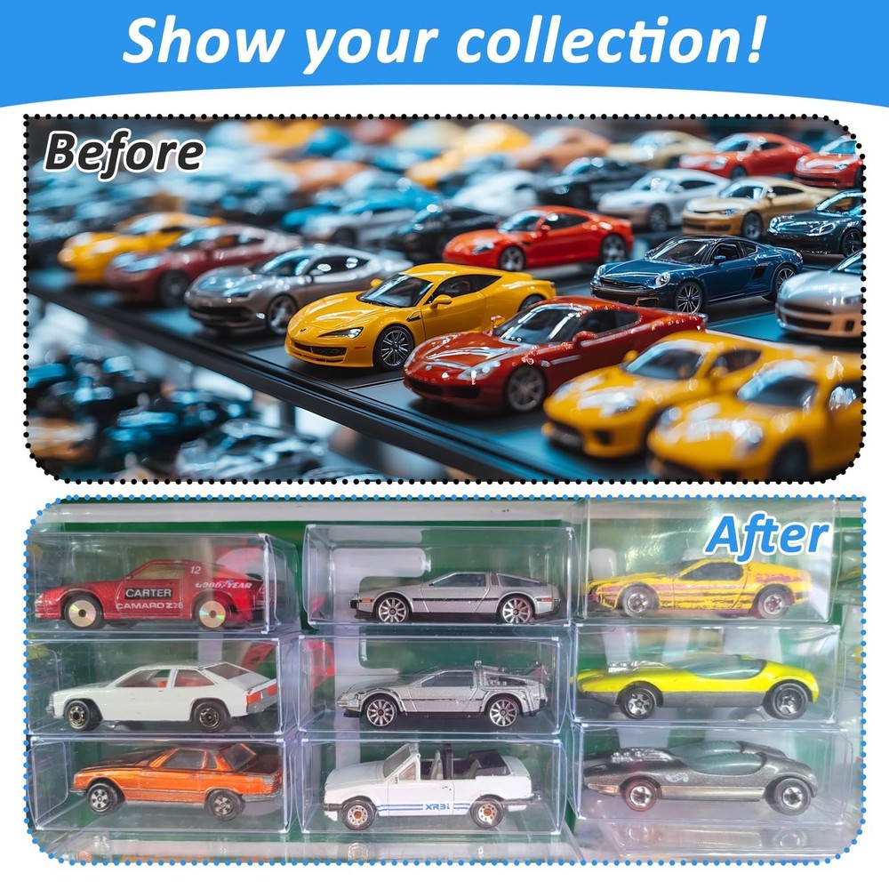 120 PCS 1/64 Display Case for Model Car,Clear Display Case,Storage Display Ca...
