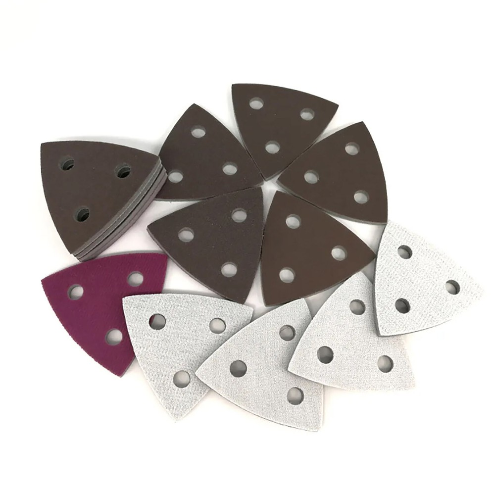 Mouse Sanding Sheets Mouse Palm Sander Sandpaper 3 Hole Triangle Sandpaper 80mm