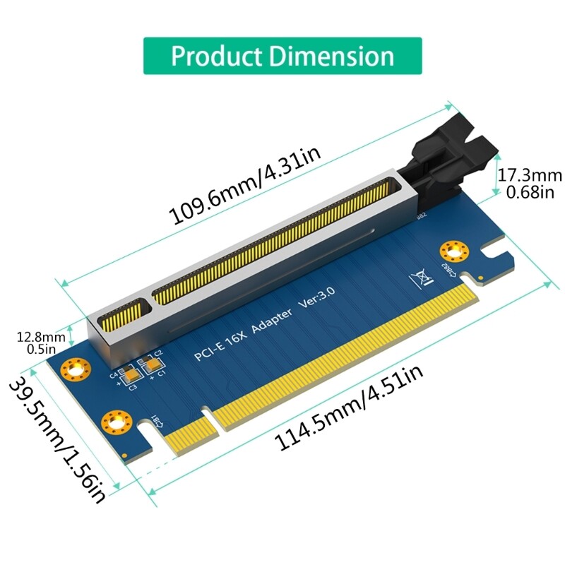 PCIE3.0 90 Degree Risers Extension Card Adapters for 2U Computer