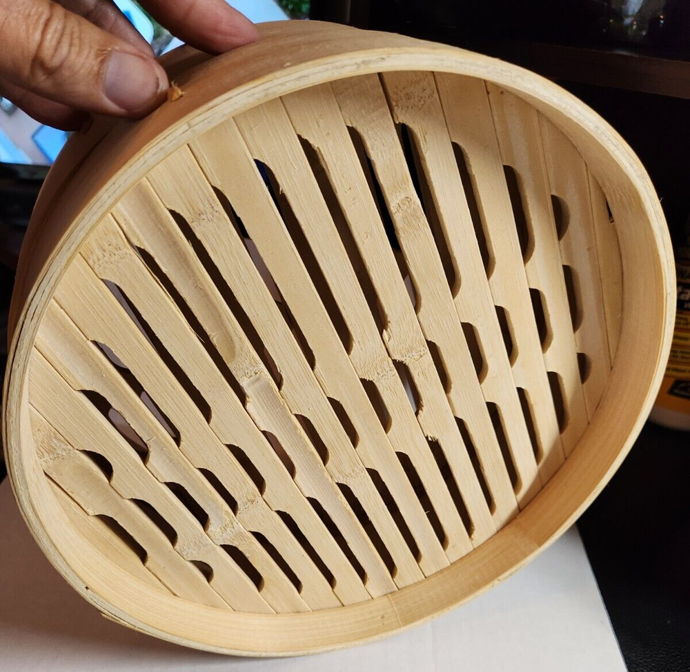 Bamboo Steamer Basket 2 Tiers 10" Diameter