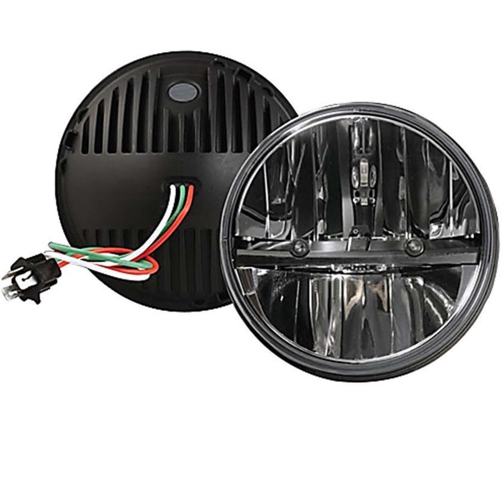 7" Motorcycle Black Chrome Black Octane HID LED Light Bulb H4 Headlight Harley