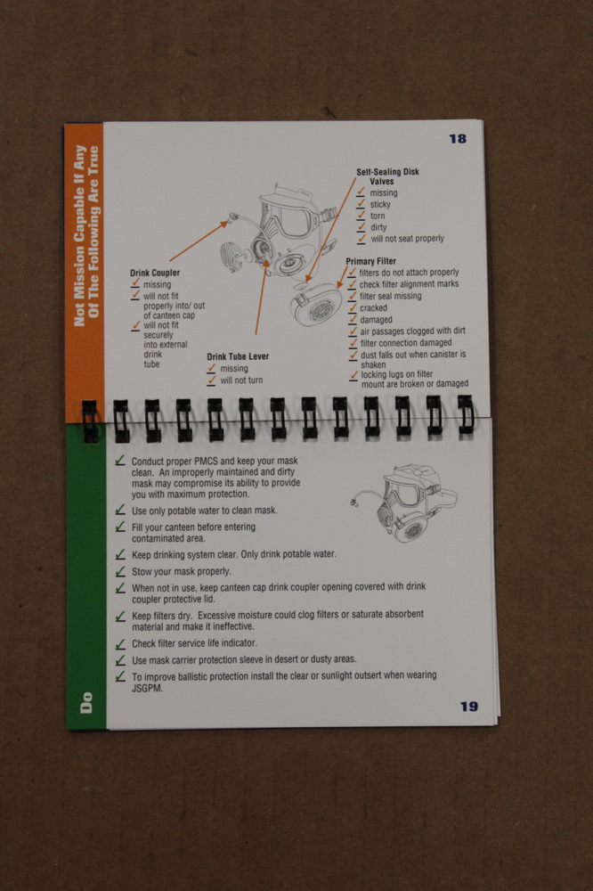 M51 / M50 Gas/Field Mask JSGPM Instructions Laminated Operator Cards