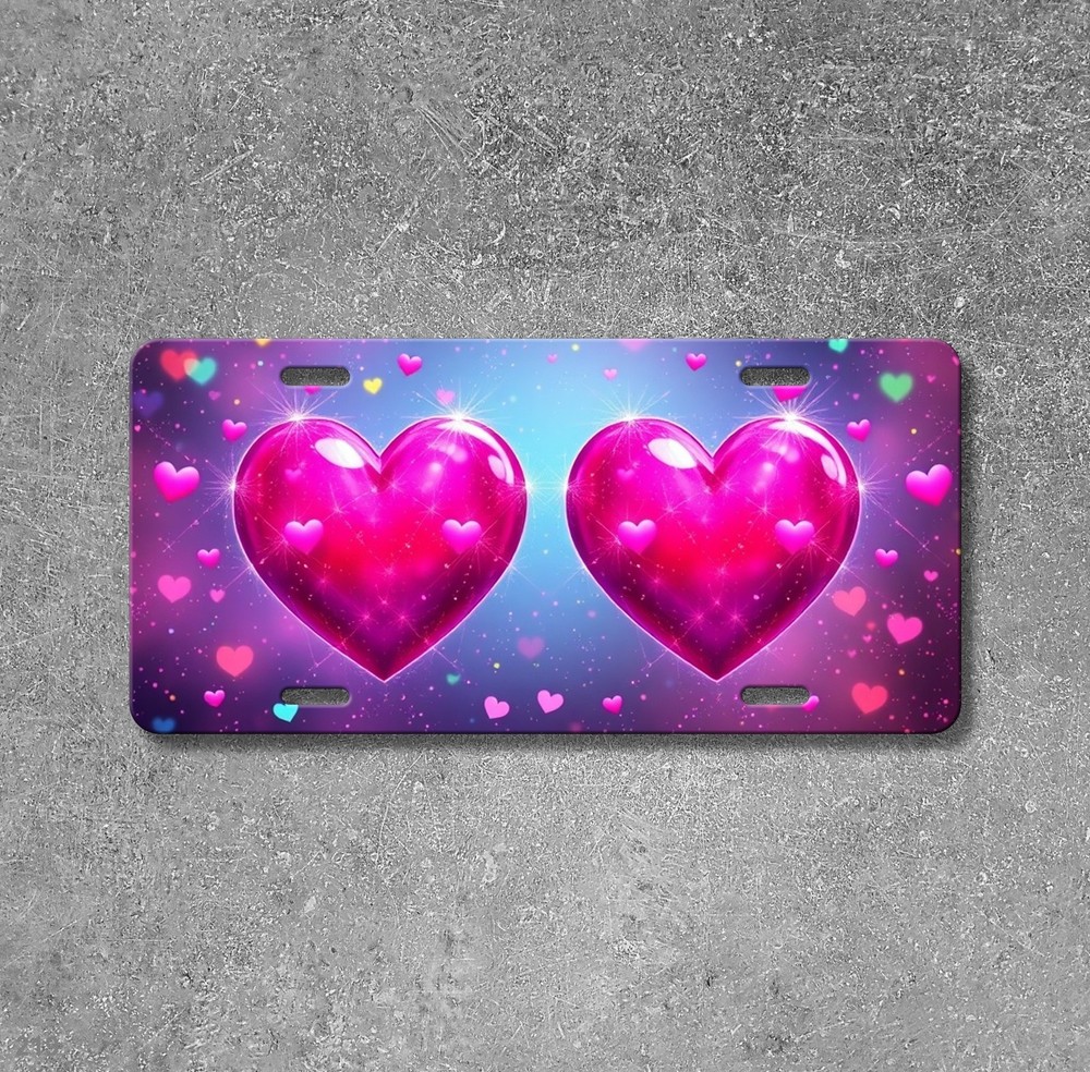 High Quality Hearts License Plate Personalized Auto Tag Unique Gift