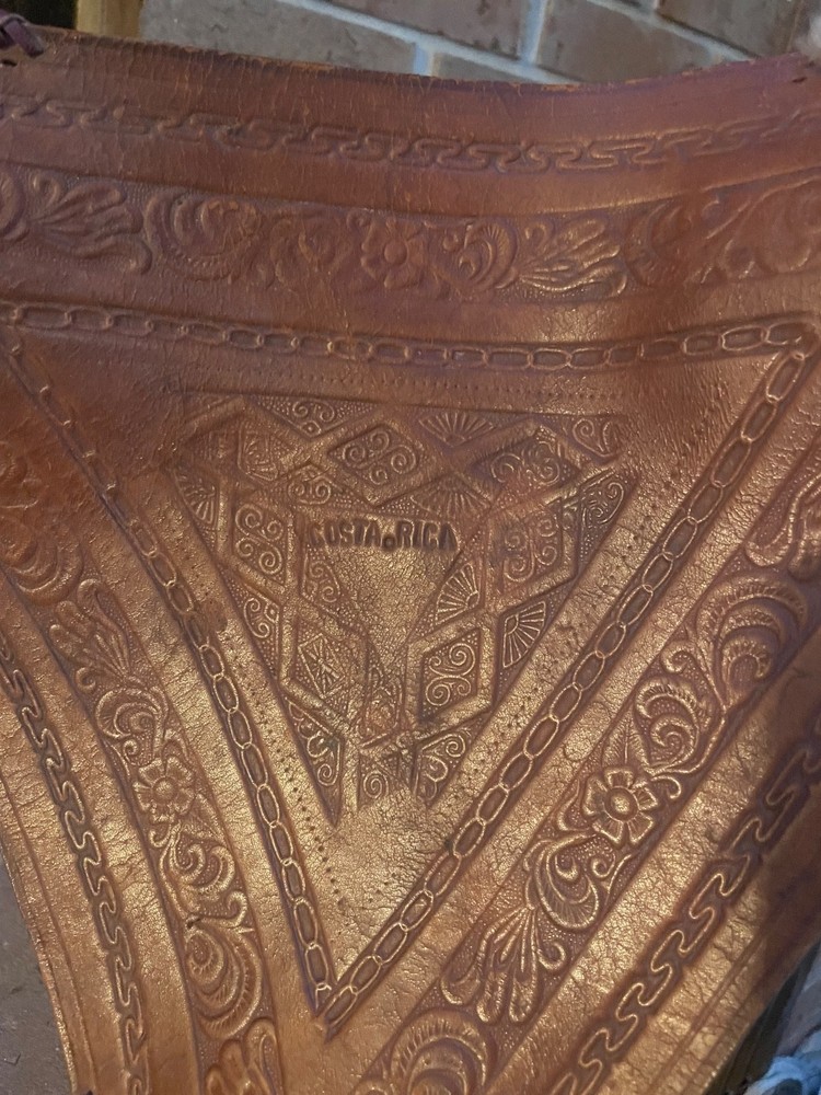 Antique Leather stool. Collapsible for storage