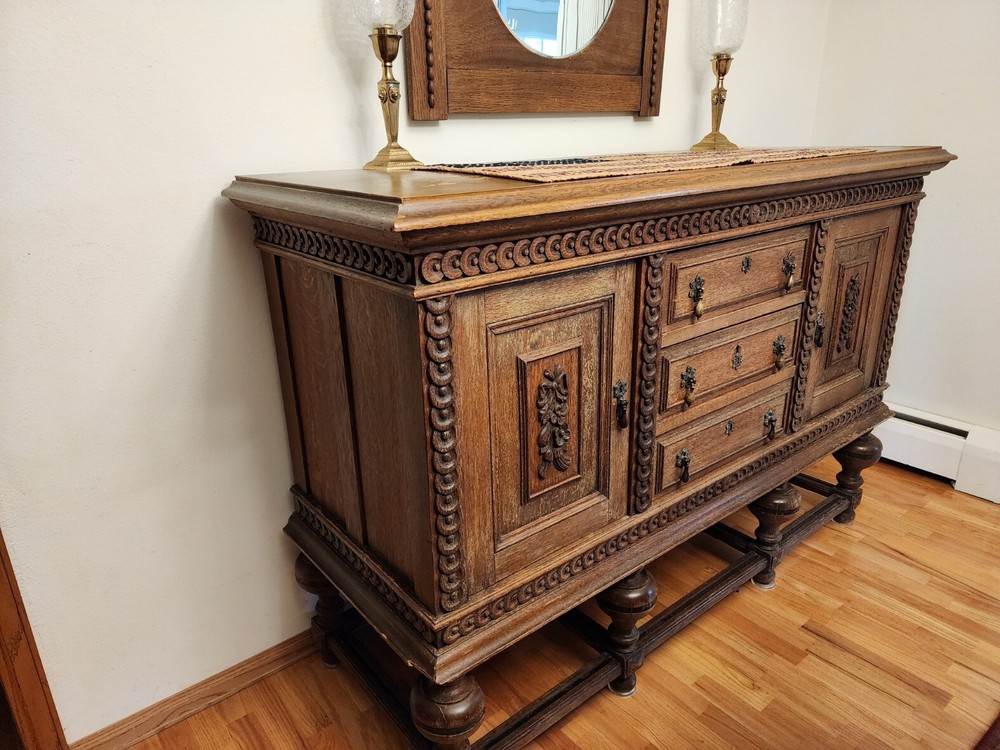 Antique sideboard buffet cabinet