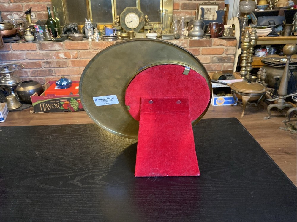 Vintage Middle Eastern Brass Mirror With Islamic Arabic Script