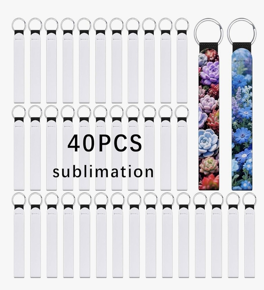 Sublimation Wristlet Key Chain - 40 Pieces