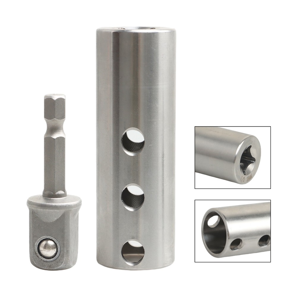 Trailer Jack Electric Drill Adapter With 1/2 In Socket Bits Stainless Steel US