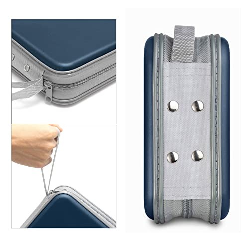 CD Case, 40 Capacity CD/DVD Case Holders Wallet Hard Plastic DVD Disc Dark Blue