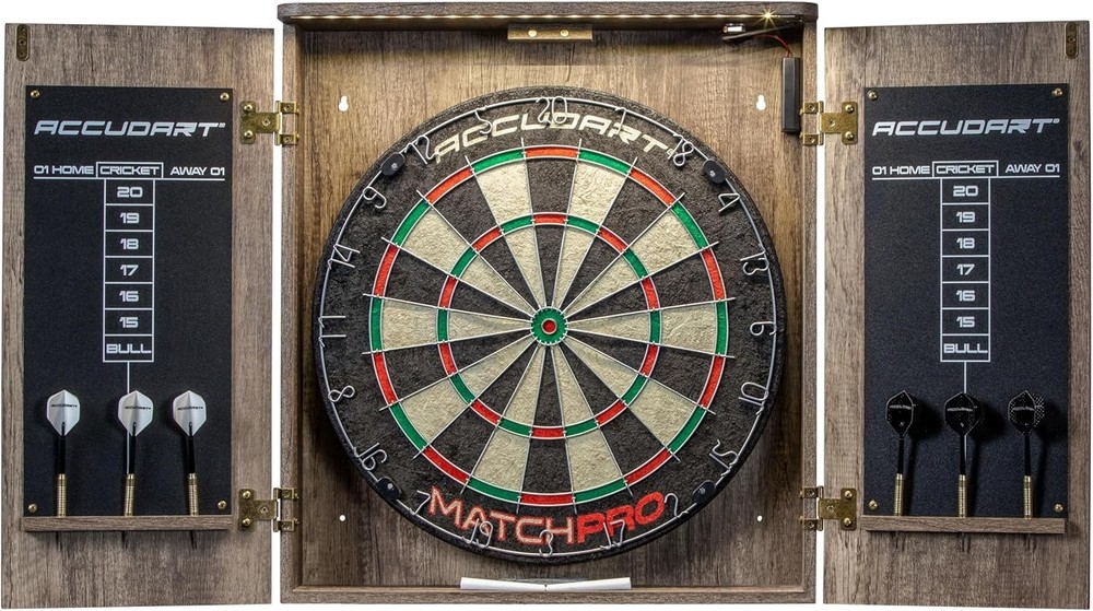 Official 18" Match Pro Dartboard Set with Automatic LED & Dart Storage Features