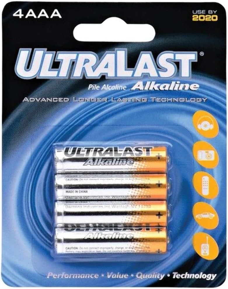 ULTRALAST ULA4AAA ULA4AAA AAA Alkaline Batteries, 4 pk, Multicolor