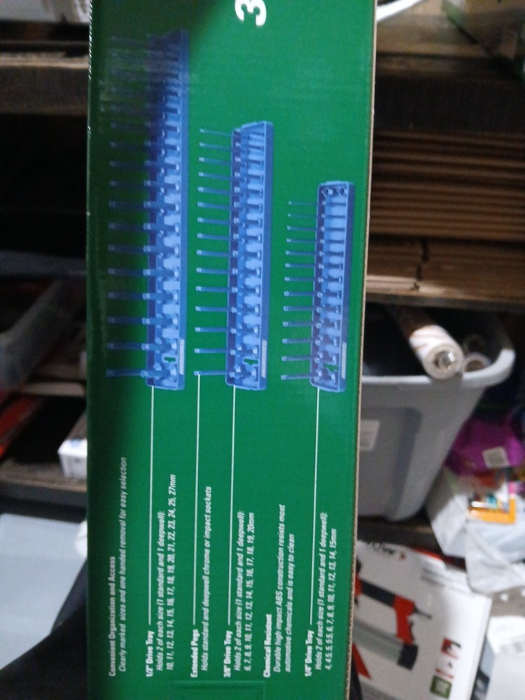 3 piece metric organizing socket trays