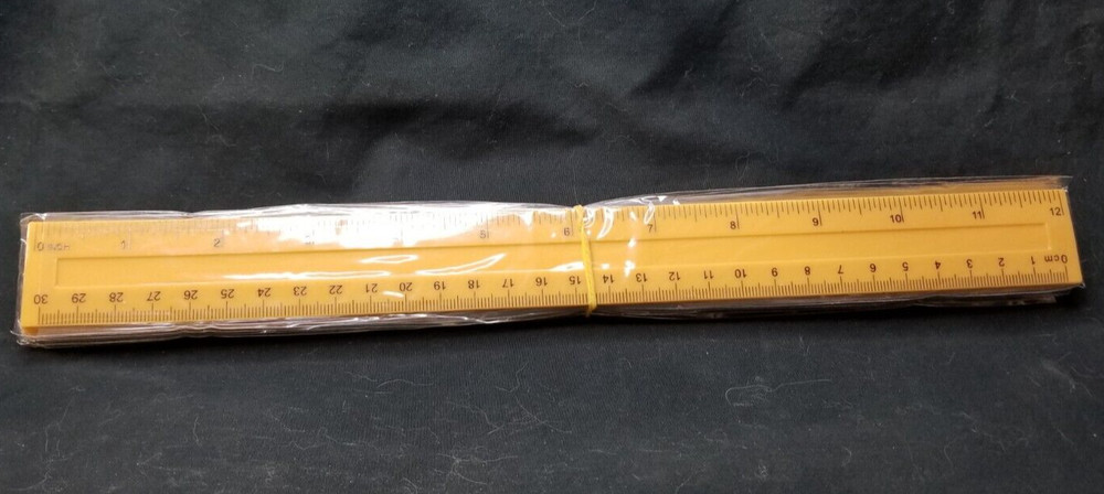 Yellow Plastic Ruler Standard & Metric 10 Pack