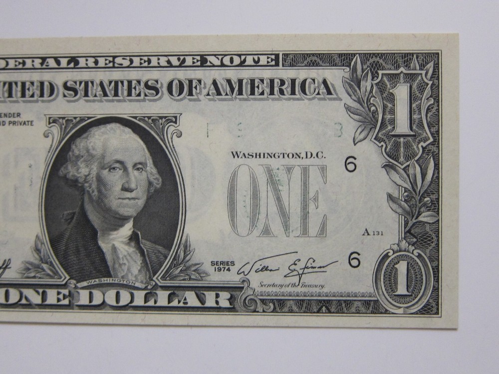 1974 $1 Error Note Insufficient Ink 3rd Printing