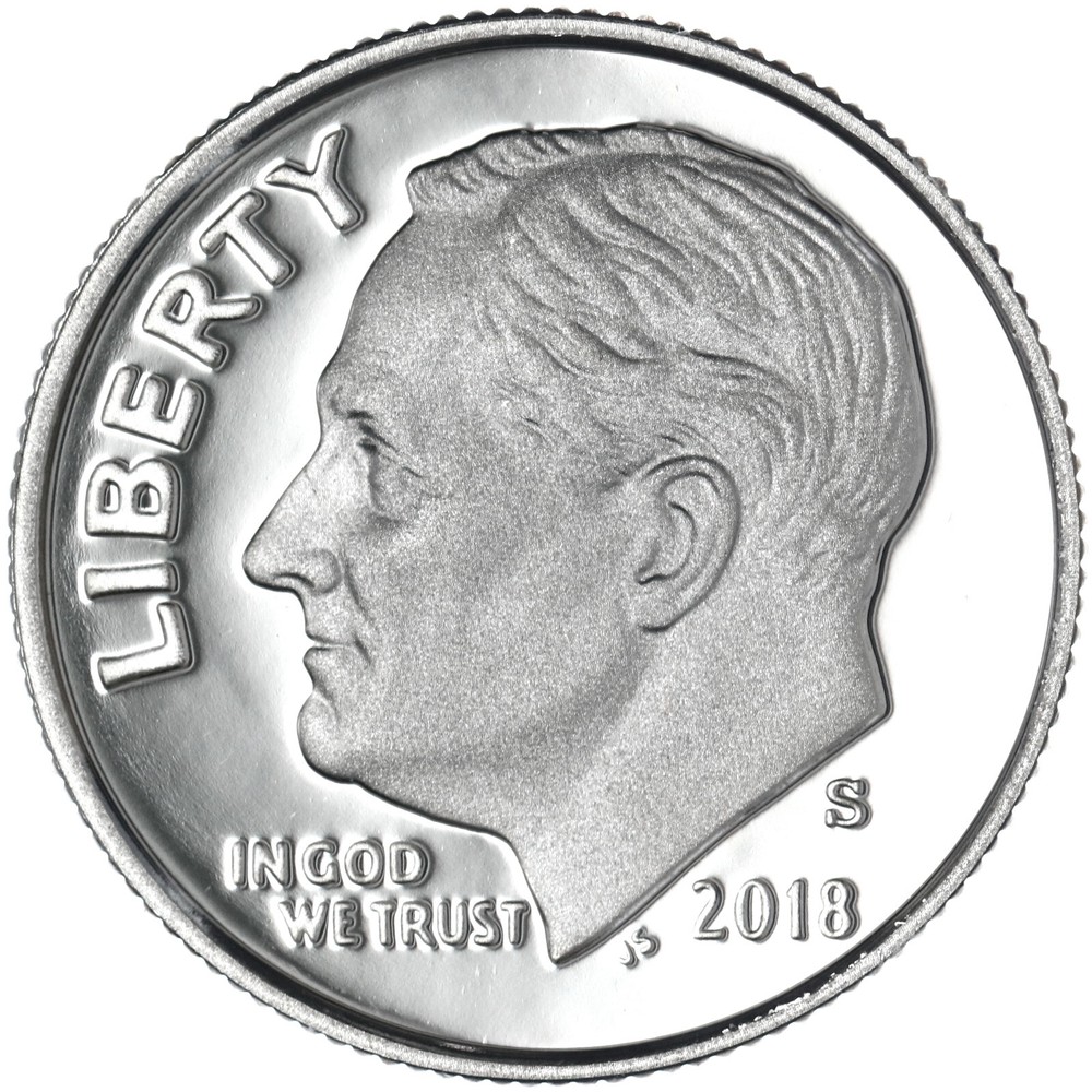 2018 S Roosevelt Dime Gem DCam Proof CN-Clad