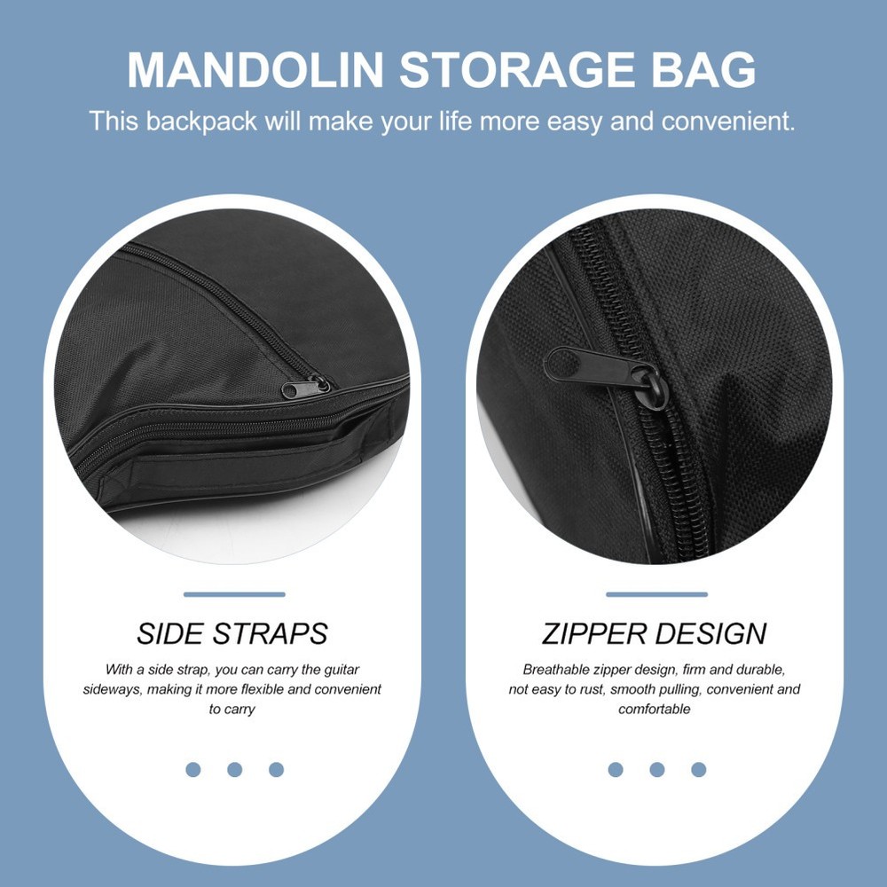 Bowl Back Mandolin Case Soft Strap Bag Musician Backpack Shoulder