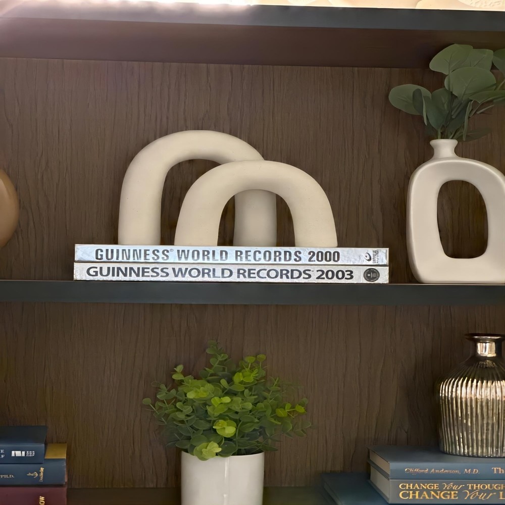 Defined Deco Ceramics Arch Decorative Objects,Neutral Home Decor for Shelves,...