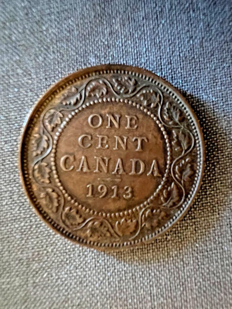 1913 Canada One Cent Foreign Coin