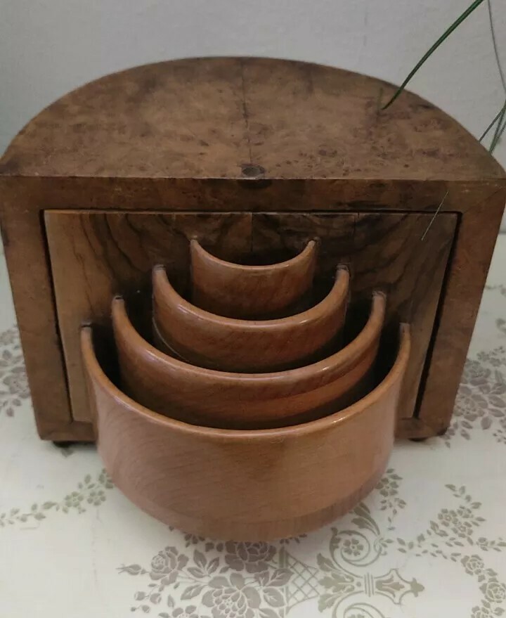 Cigarette holder, box, antique root box 1940s