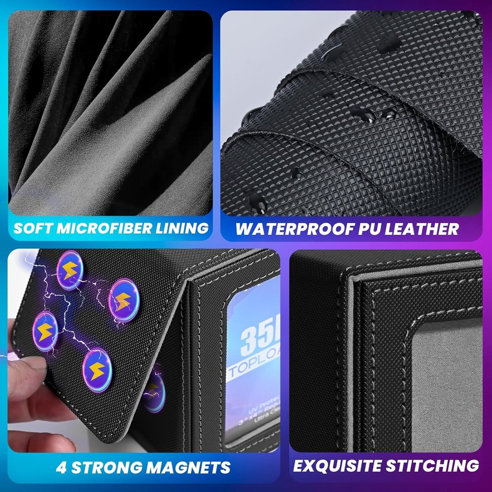 Card Deck Box with MTG Commander Display, Deck Case Holds 100+ Double-Sleeved Ca