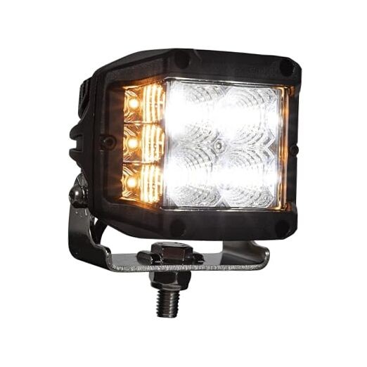 4 Inch Wide LED Flood Light with Strobe - Square Lens