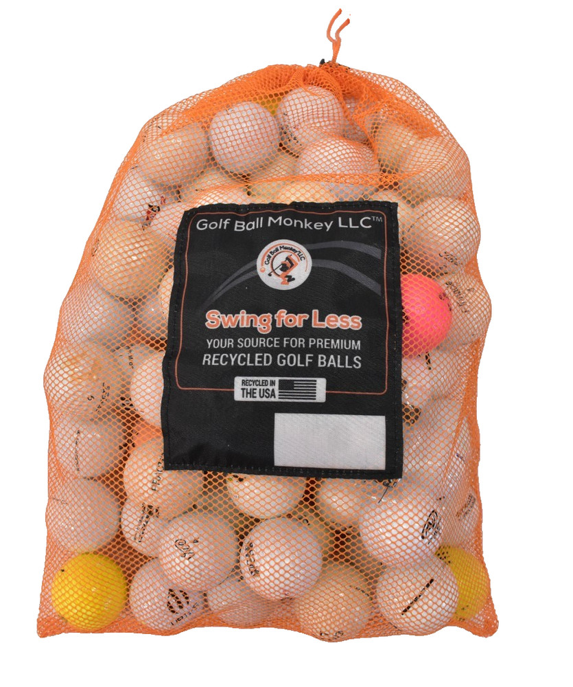 Golf Ball Monkey Mixed Golf Balls Bag 100 Pack Assorted BRANDED Balls Only