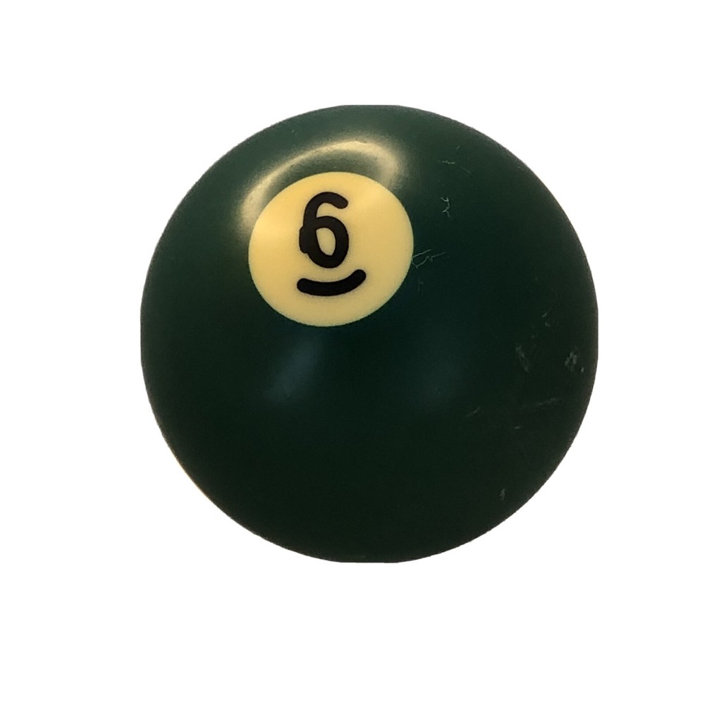 Used Individual  Pool Ball Solid Green 6 Replacement Billiards 21/4"