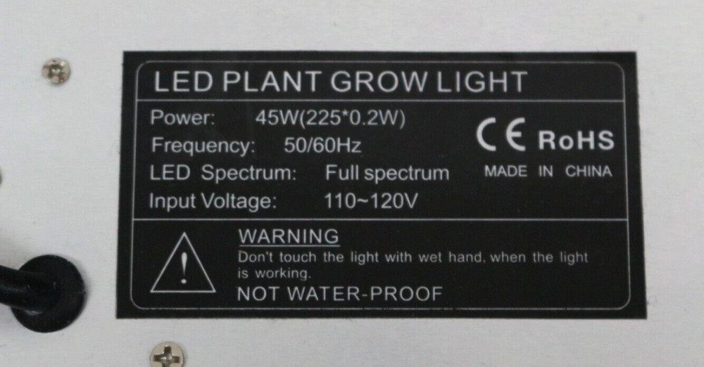 13" x 13" LED Grow Light Disable Full Spectrum Led Light
