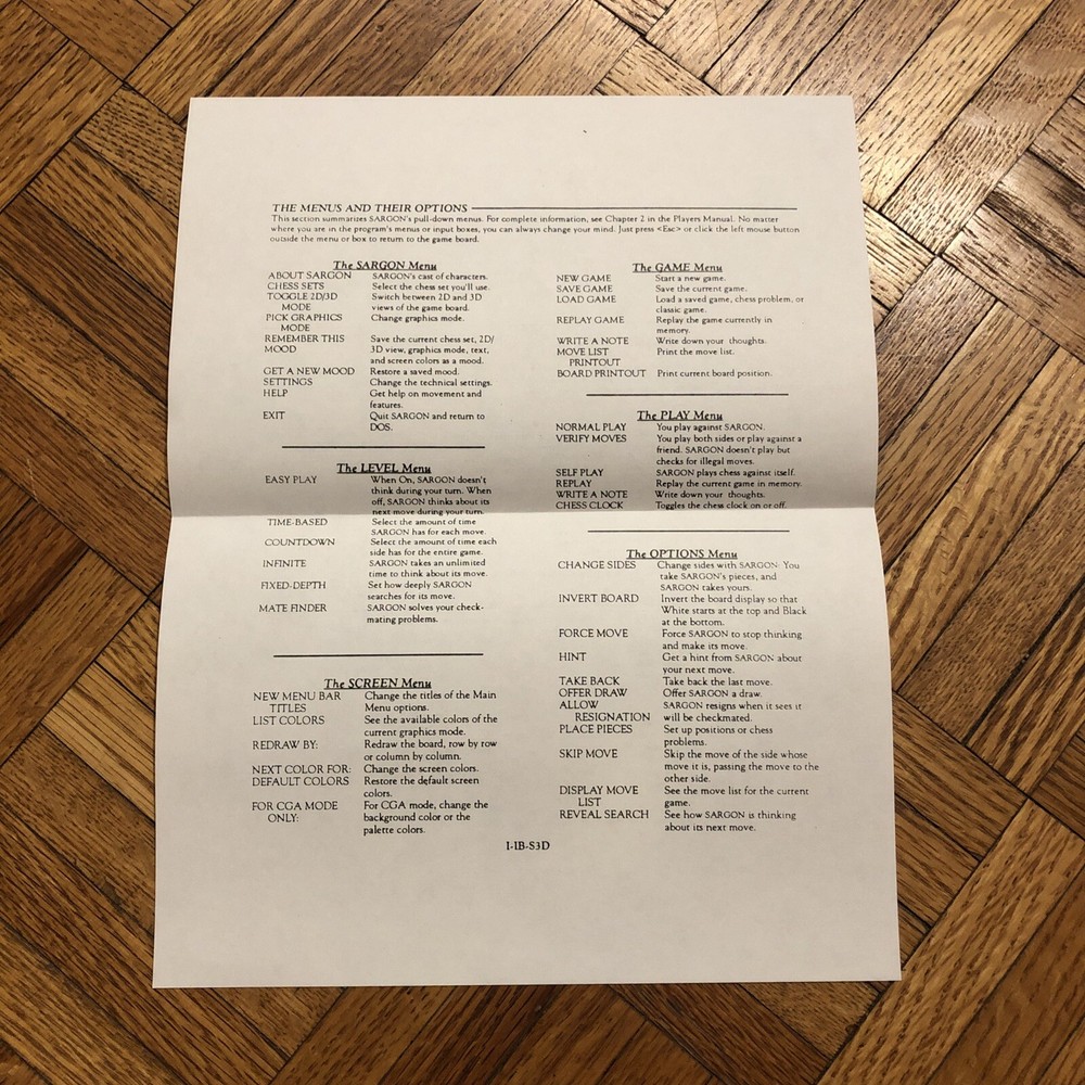 SARGON 4 Vintage Computer Chess PC Game 3.5" Spinnaker 1989 COMPLETE