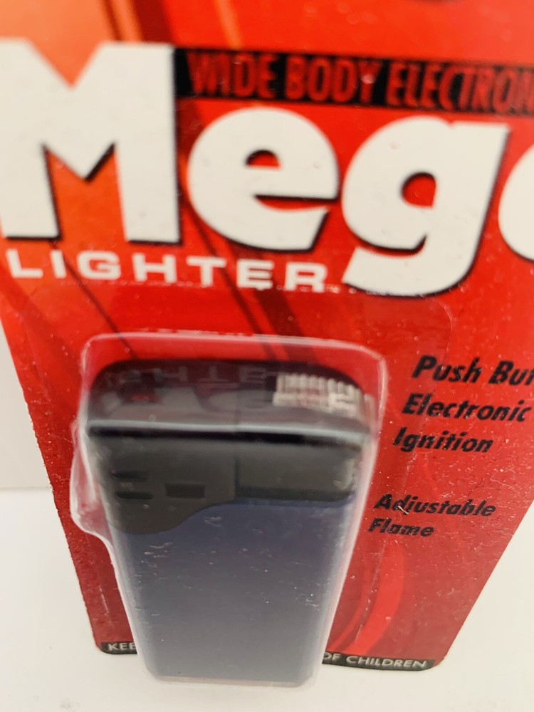 Scripto Wide Body Electronic Mega Lighter w/ Adjustable Flame *Blue Color*