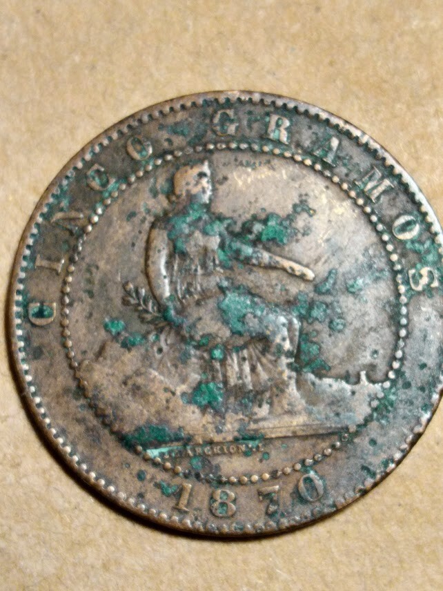 1870 Spain 5 Centimos