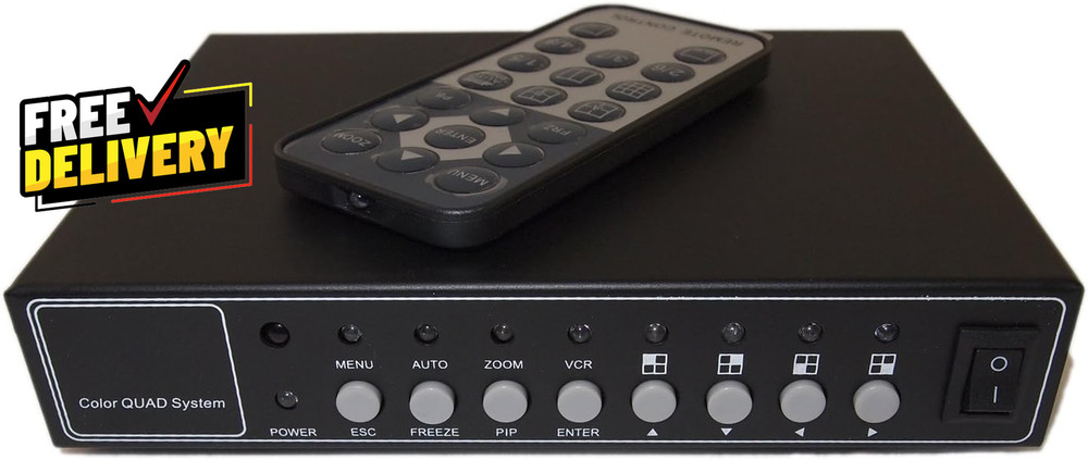 Office Home Analog Video Security Camera CCTV Color Quad Splitter Processor ....