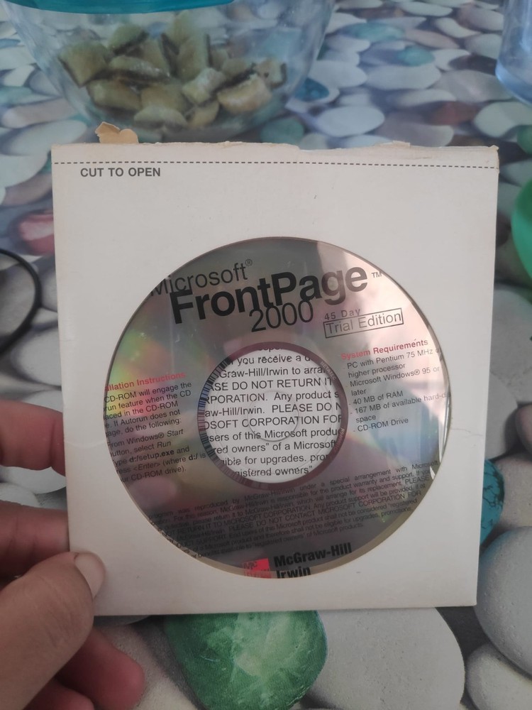 Microsoft front page 2000 45-day trial edition original CD